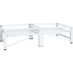 vidaXL Tvättmaskiner-Sockel för tvättmaskin med utdragbar hylla vit