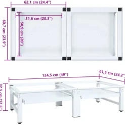 vidaXL Tvättmaskiner-Sockel för tvättmaskin med utdragbar hylla vit