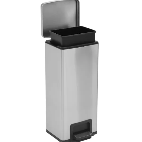 vidaXL Soptunnor-Soptunna med pedal anti-fingeravtryck 30L rostfritt stål