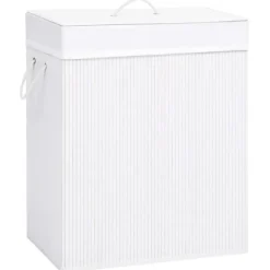 vidaXL Tvättillbehör-Tvättkorg bambu med 2 sektioner 100 L