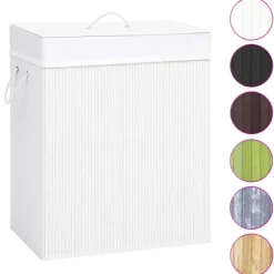 vidaXL Tvättillbehör-Tvättkorg bambu med 2 sektioner 100 L