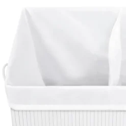 vidaXL Tvättillbehör-Tvättkorg bambu med 2 sektioner 100 L