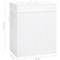 vidaXL Tvättillbehör-Tvättkorg bambu med 2 sektioner 100 L