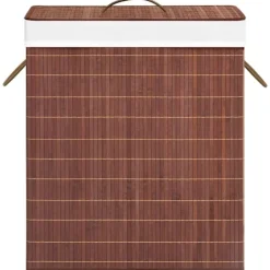vidaXL Tvättillbehör-Tvättkorg bambu med 2 sektioner 100 L