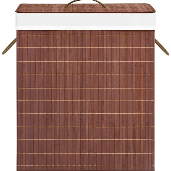 vidaXL Tvättillbehör-Tvättkorg bambu med 2 sektioner 100 L