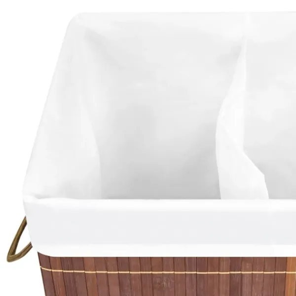 vidaXL Tvättillbehör-Tvättkorg bambu med 2 sektioner 100 L