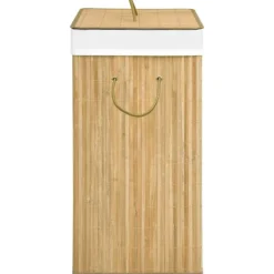 vidaXL Tvättillbehör-Tvättkorg bambu med 2 sektioner 100 L