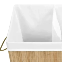 vidaXL Tvättillbehör-Tvättkorg bambu med 2 sektioner 100 L