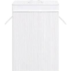 vidaXL Tvättillbehör-Tvättkorg bambu med 2 sektioner 72 L