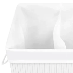 vidaXL Tvättillbehör-Tvättkorg bambu med 2 sektioner 72 L