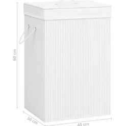 vidaXL Tvättillbehör-Tvättkorg bambu med 2 sektioner 72 L