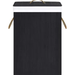 vidaXL Tvättillbehör-Tvättkorg bambu med 2 sektioner 72 L