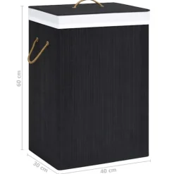 vidaXL Tvättillbehör-Tvättkorg bambu med 2 sektioner 72 L