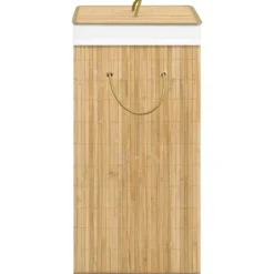 vidaXL Tvättillbehör-Tvättkorg bambu med 2 sektioner 72 L