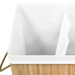 vidaXL Tvättillbehör-Tvättkorg bambu med 2 sektioner 72 L