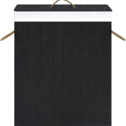 vidaXL Tvättillbehör-Tvättkorg bambu med 1 sektion 83 L