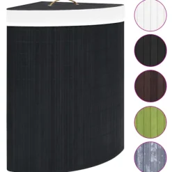 vidaXL Tvättillbehör-Tvättkorg för hörn bambu 60 L