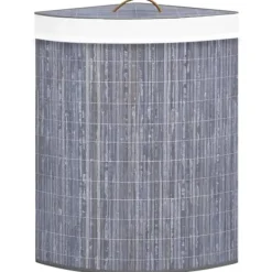 vidaXL Tvättillbehör-Tvättkorg för hörn bambu 60 L