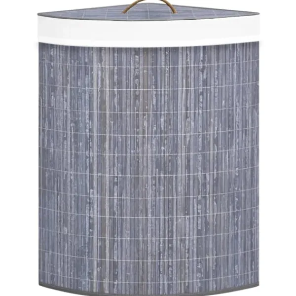 vidaXL Tvättillbehör-Tvättkorg för hörn bambu 60 L