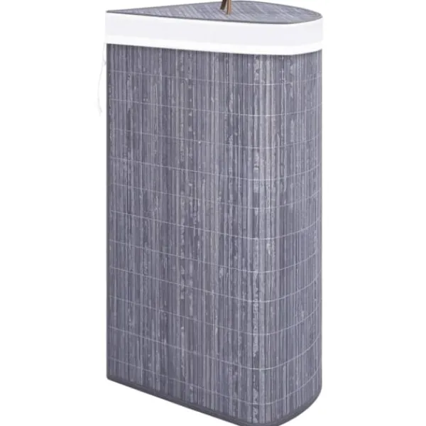 vidaXL Tvättillbehör-Tvättkorg för hörn bambu 60 L