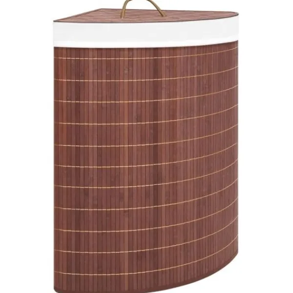 vidaXL Tvättillbehör-Tvättkorg för hörn bambu 60 L