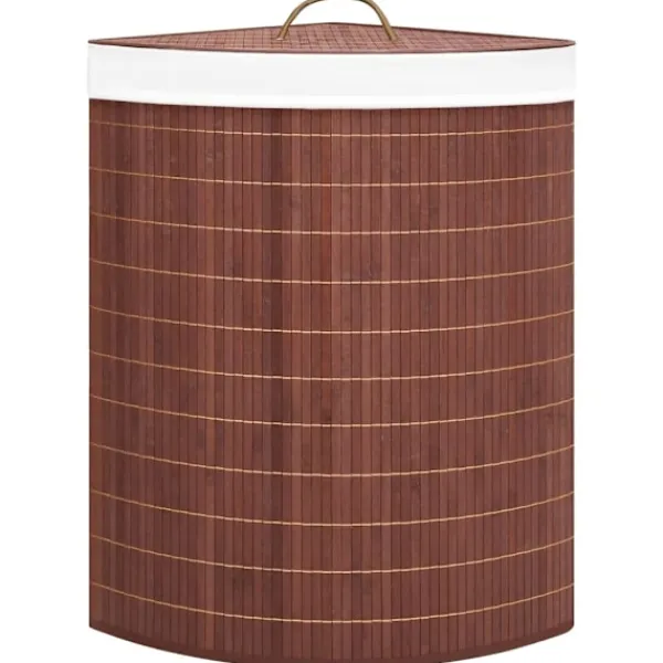 vidaXL Tvättillbehör-Tvättkorg för hörn bambu 60 L