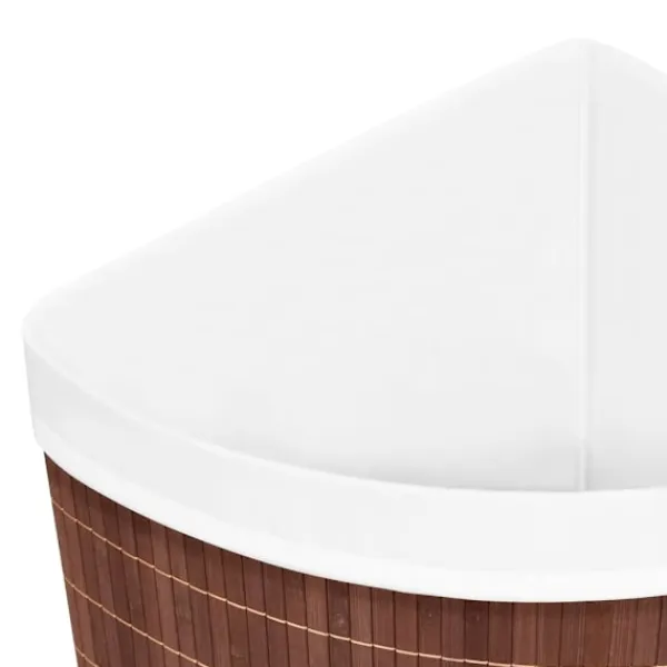 vidaXL Tvättillbehör-Tvättkorg för hörn bambu 60 L