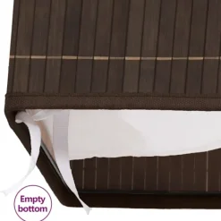 vidaXL Tvättillbehör-Tvättkorg i bambu rektangulär mörk