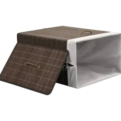 vidaXL Tvättillbehör-Tvättkorg i bambu rektangulär