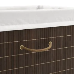 vidaXL Tvättillbehör-Tvättkorg i bambu rektangulär