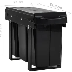 vidaXL Soptunnor-Utdragbar sophink mjuk stängning 36 L