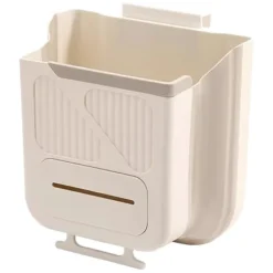 Soptunnor-Vikbar Hängande Papperskorg 21,6 x 20,3 x 12 cm Vit Plast Köksavfallsbehållare