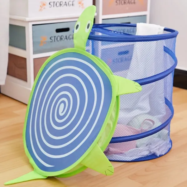 LBSS Tvättillbehör-Vikbar Söt Tecknad Tyg Tvättkorg Stor Organizer Tvättväska Hållare För Hem Ladybug