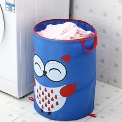 LBSS Tvättillbehör-Vikbar Söt Tecknad Tyg Tvättkorg Stor Organizer Tvättväska Hållare För Hem Ladybug