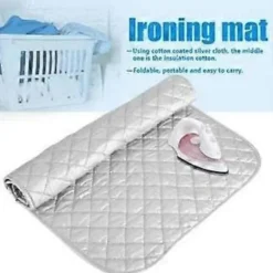 Strykjärn-Vikbar Strykbräda, Strykbrädafilt Ångstrykning Halksäker Värmebeständig Resestrykmatta Stryköverdrag för Tvättmaskin
