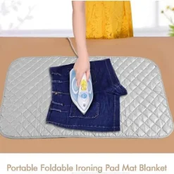 Strykjärn-Vikbar Strykbräda, Strykbrädafilt Ångstrykning Halksäker Värmebeständig Resestrykmatta Stryköverdrag för Tvättmaskin