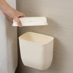 Soptunnor-Vit väggmonterad papperskorg för hushållsbruk, grossist, väggmonterad han[PL]