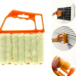 Fönsterrengöring-Våt Torr Persiennrengöringsborste med Ergonomiskt Handtag Persienner Hemvård & Rengöringsverktyg Fuktig Dammsvamp