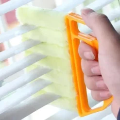 Fönsterrengöring-Våt Torr Persiennrengöringsborste med Ergonomiskt Handtag Persienner Hemvård & Rengöringsverktyg Fuktig Dammsvamp