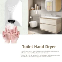 Torktumlare-600W Automatisk Induktions Kommersiell Handtork för Hushåll och Hotell