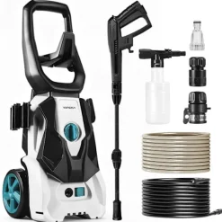 Yofidra Högtryckstvättar-2500W Högtryckstvätt, 250 Bar Biltvättmaskin, Två Vatteninloppslägen