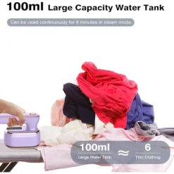 Ångtvättar-1000W hopfällbar handhållen minidamptång, keramisk non-stick-sula, 180° roterande handtag, 20s snabb uppvärmning, 2-i-1 bärbar ångstrykjärn