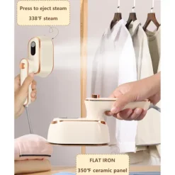 ATELA Strykjärn-1000w Mini Travel Steamer strykjärn，Handhållna bärbara ångkokare för kläder Liten klädångare Resestorlek Handhållet