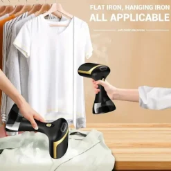 Ångtvättar-1500W Portabel Klädångare - 230V, Europeisk Kontakt, Plast, Skrynkelborttagning, Kompakt Design, Lämplig för Hem- och Resebruk (FQ) White