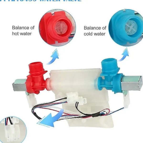 Tvättmaskiner-W11210459 Vatteninloppsventil för tvättmaskin ersätter W10838319 W10869799 Ps11757114 W11038711 W11210459vp