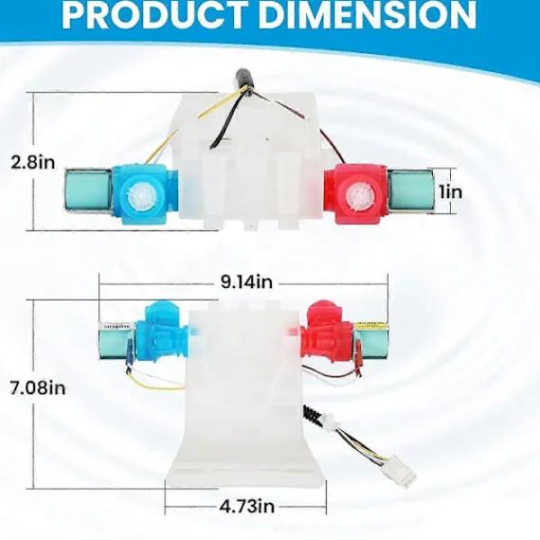 Tvättmaskiner-W10144820 Vatteninloppsventil för tvättmaskin Kompatibel med W10311458 W10140911 AC120V Ersättningsdelar för tvättmaskin
