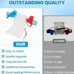 Tvättmaskiner-W10144820 Vatteninloppsventil för tvättmaskin Kompatibel med W10311458 W10140911 AC120V Ersättningsdelar för tvättmaskin