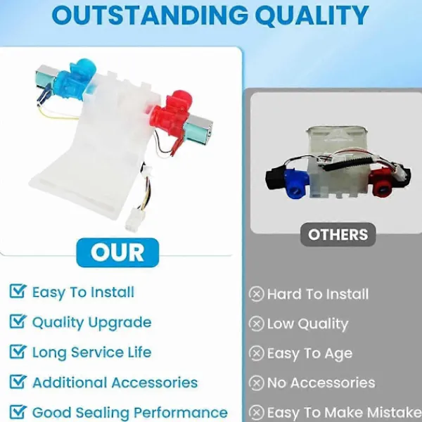 Tvättmaskiner-W10144820 Vatteninloppsventil för tvättmaskin Kompatibel med W10311458 W10140911 AC120V Ersättningsdelar för tvättmaskin