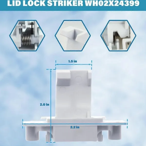 Tvättmaskiner-WH02X24399 Låsbleck för Tvättmaskinslock och WH01X24381 Ram för Tvättmaskinslock för och Toppmatad Tvättmaskin