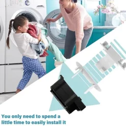 Tvättmaskiner-WH02X24399 Låsbleck för Tvättmaskinslock och WH01X24381 Ram för Tvättmaskinslock för och Toppmatad Tvättmaskin